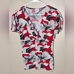 Vintage Y2K Giorgio Fiorlini Asian Inspired Tie Back Blouse, Large